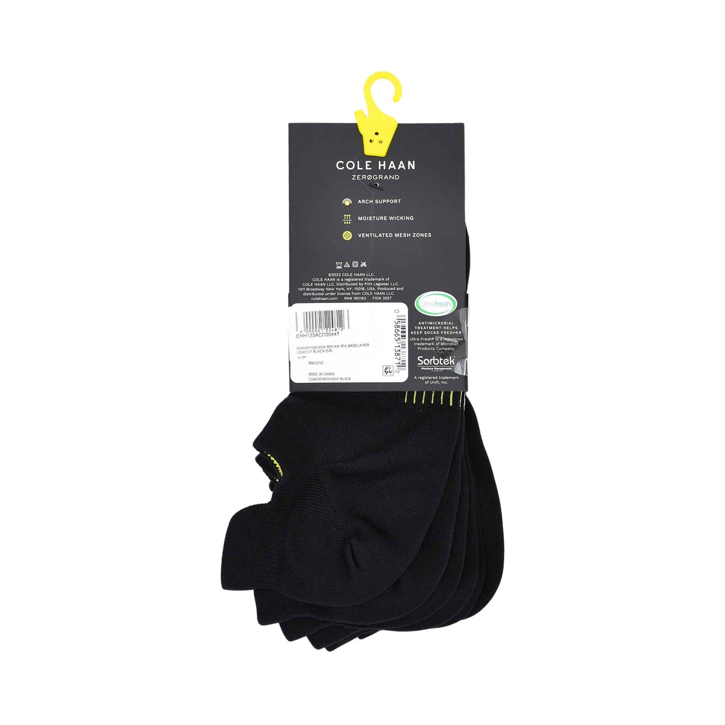 Cole Haan Women 3-Pack No-Show Socks Black