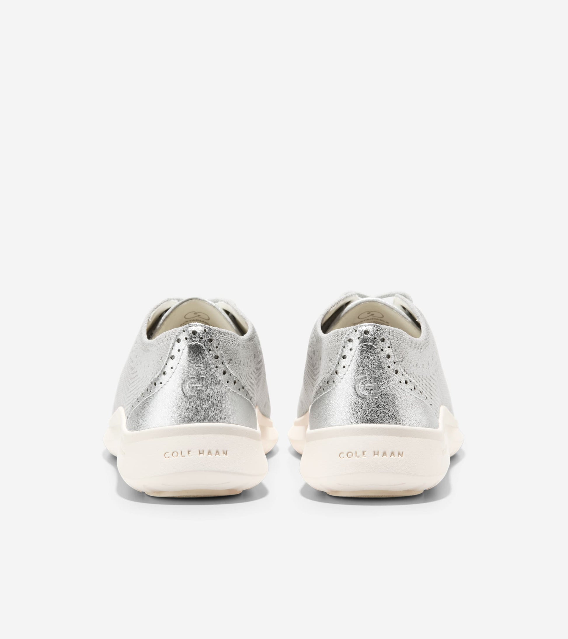 W31219:DRIZZLE KNIT/SILVER METALLIC LEATHER/IVORY