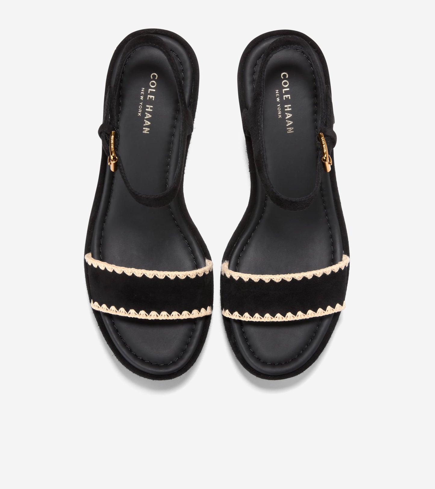 W36996:BLACK SUEDE / NATURAL RAFFIA