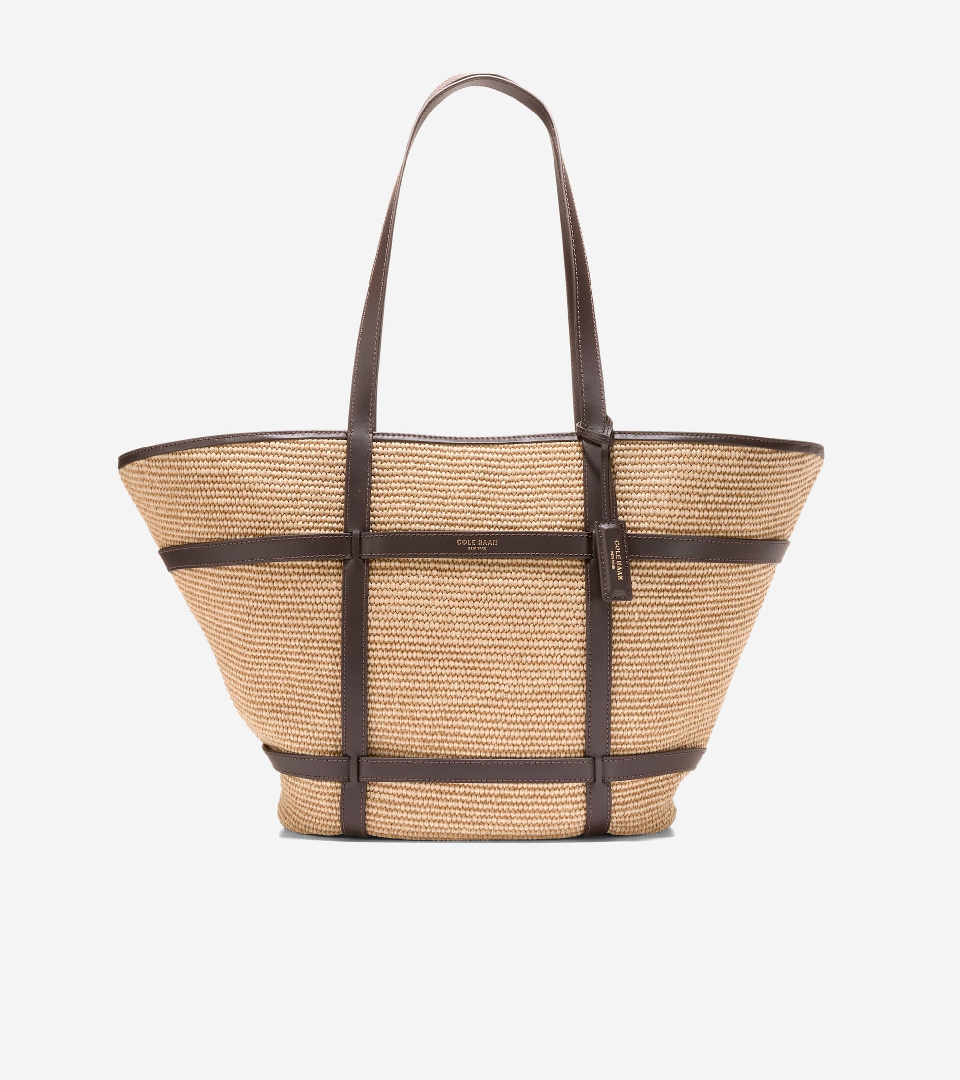 U08153:NATURAL RAFFIA/DK. CHOCOLATE.:0000