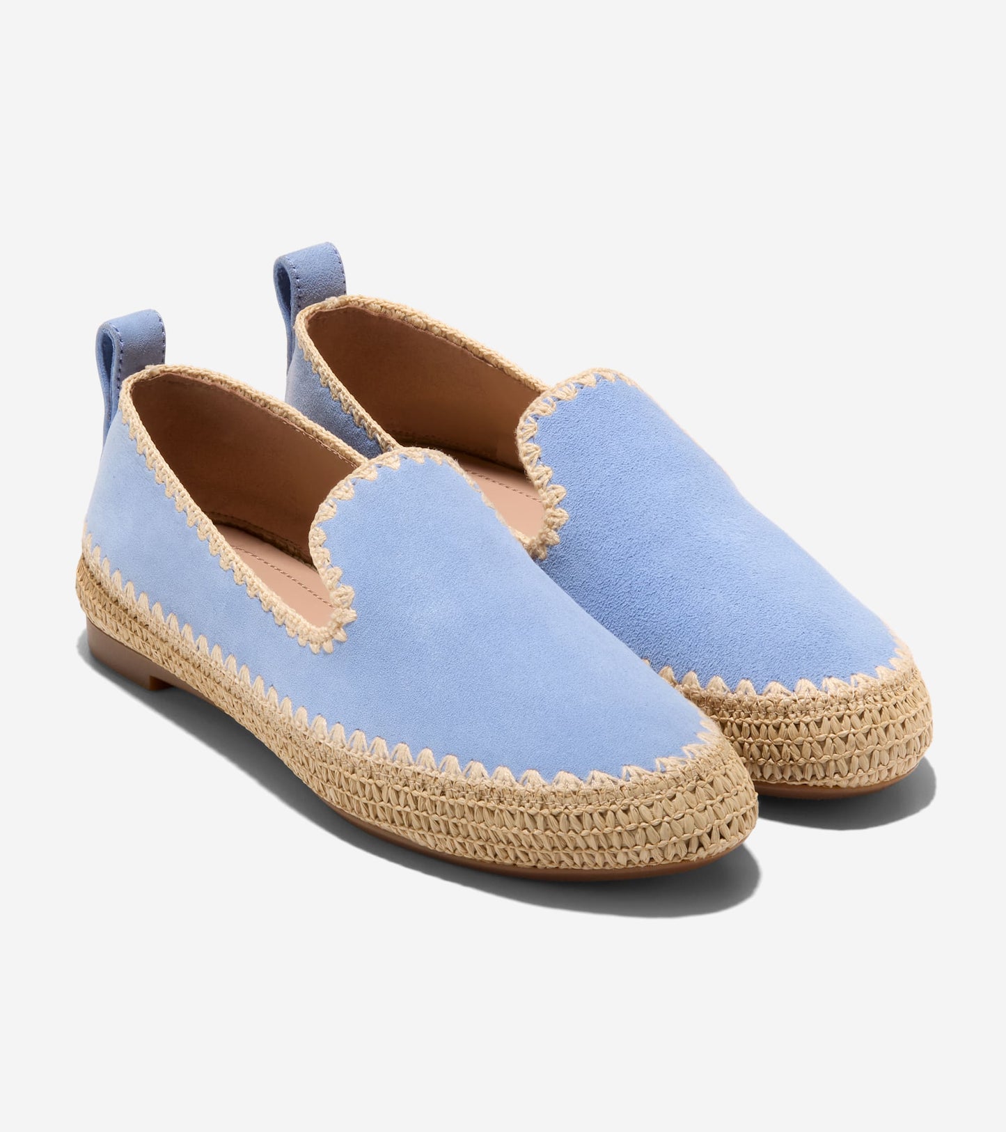W36189:HYDRANGEA SUEDE / NATURAL RAFFIA