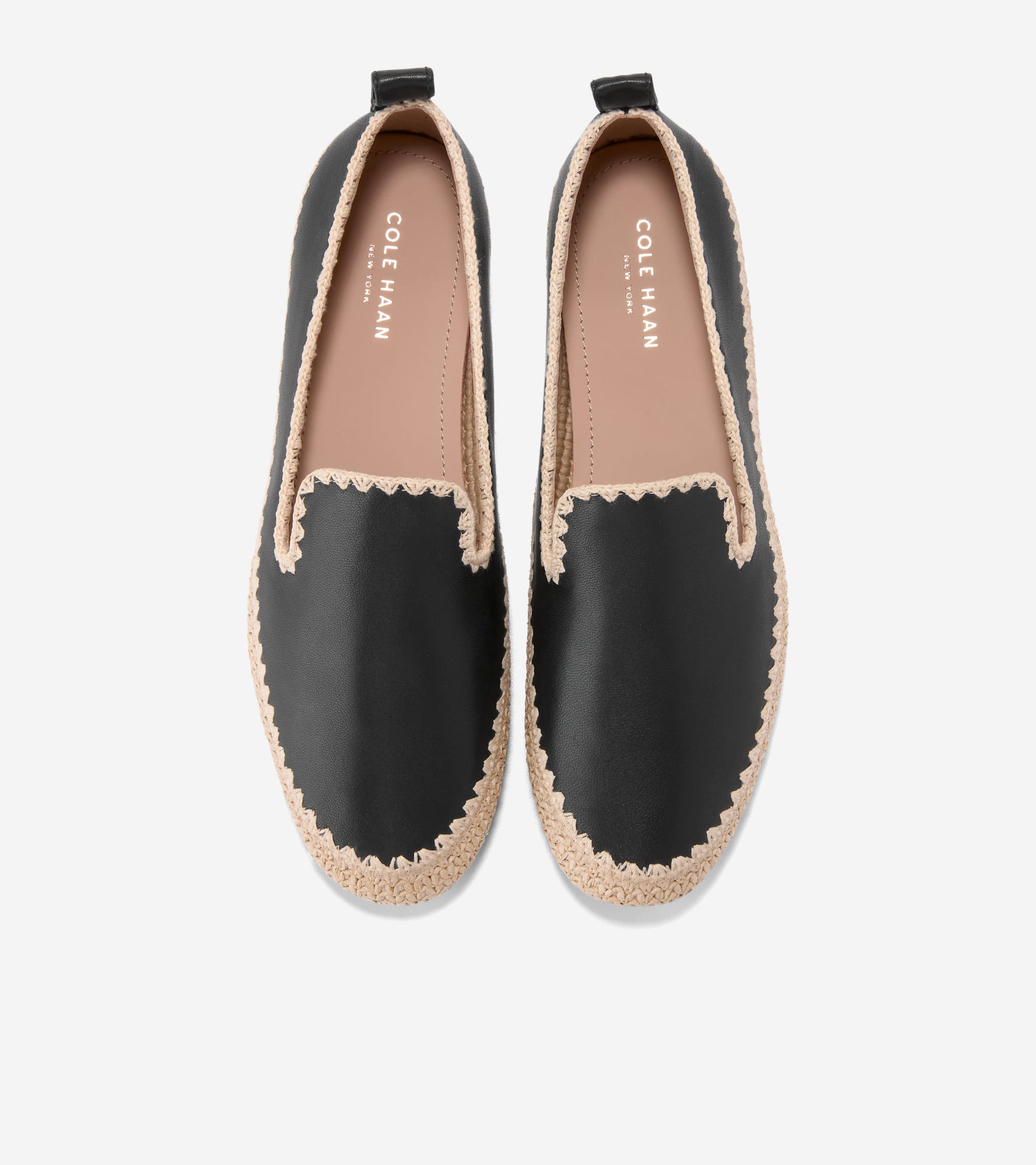 W34991:BLACK LTHR/NATURAL RAFFIA