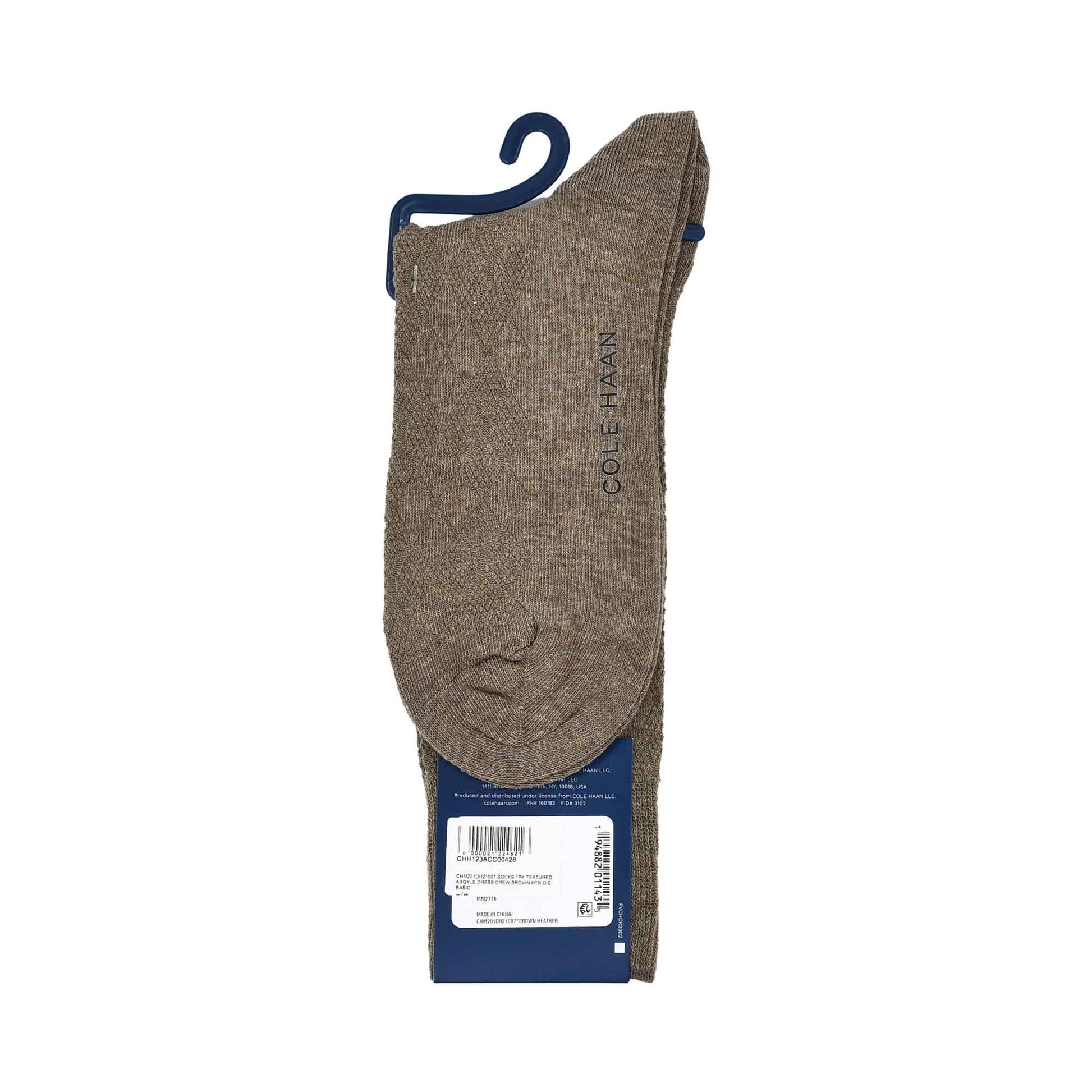 Chole Haan Cole Haan Men 1-Pack Dress Crew Socks Brown | Socks Chole Haan Cole Haan Men 1-Pack Dress Crew Socks Brown | Socks