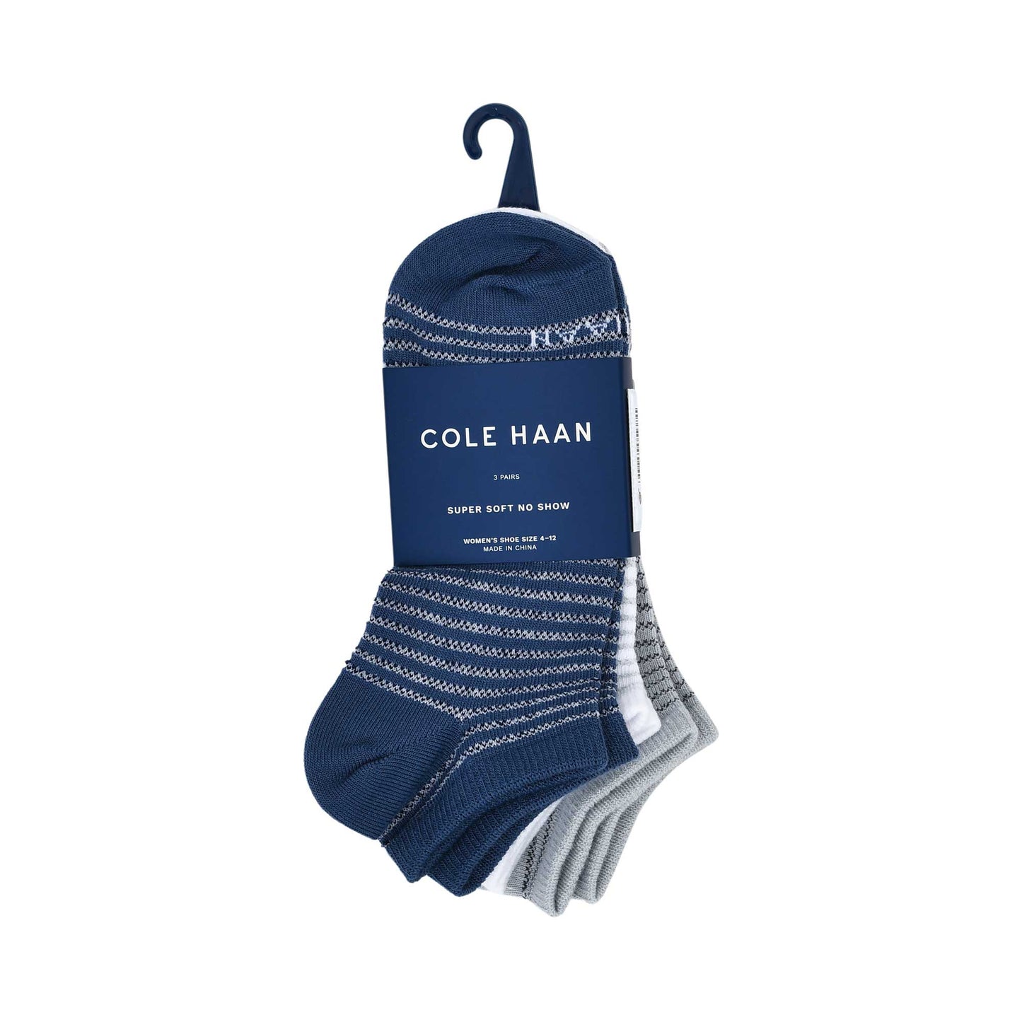 Cole Haan Women 3-Pack No-Show Socks Blue Assorted