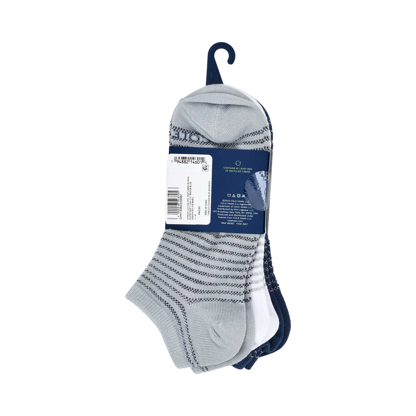 Cole Haan Women 3-Pack No-Show Socks Blue Assorted