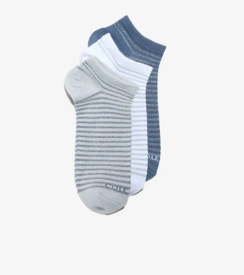 Cole Haan Women 3-Pack No-Show Socks Blue Assorted
