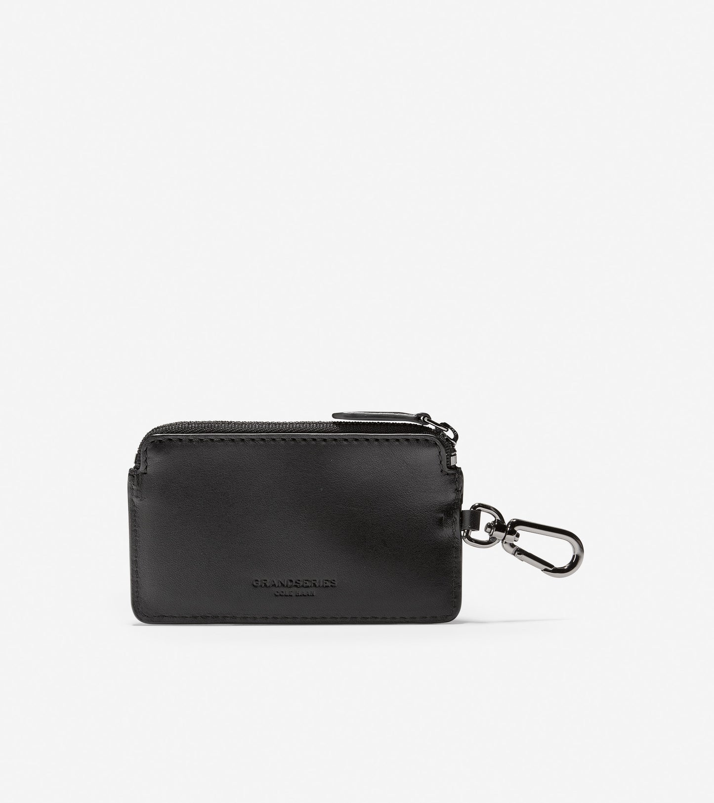 GRANDSERIES Leather Zip Card Case With Key Ring