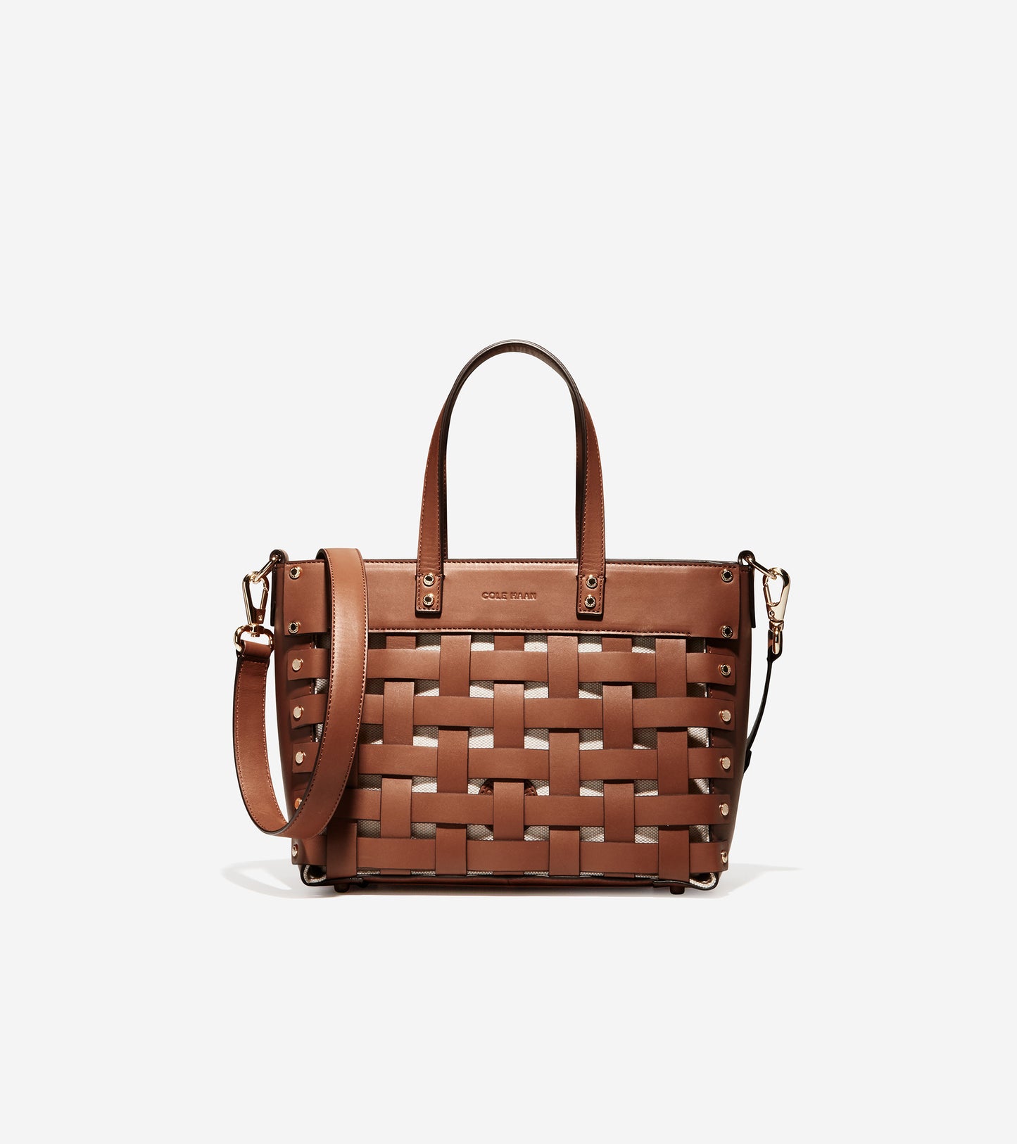 Leather Basket Tote Bag