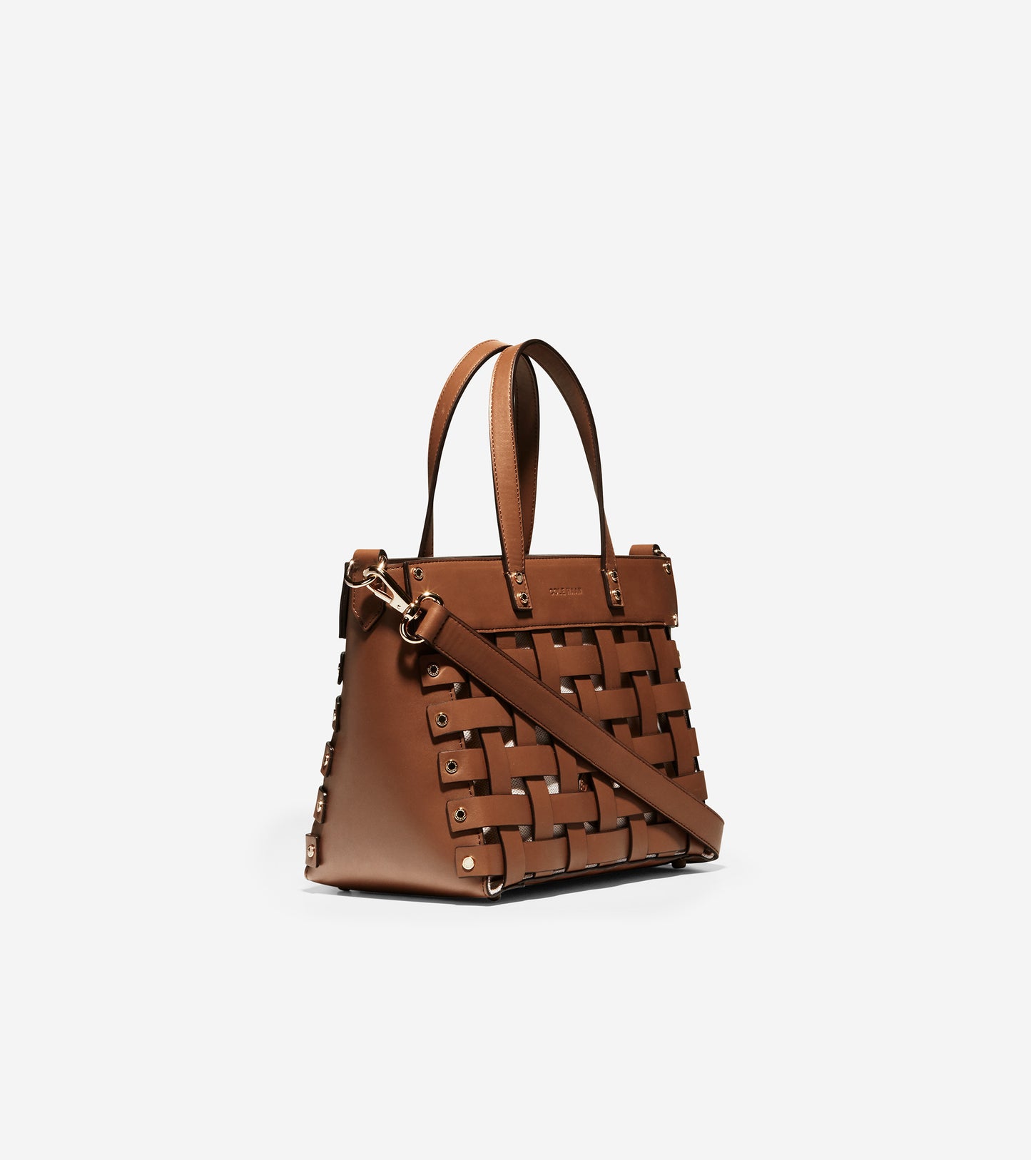 Leather Basket Tote Bag