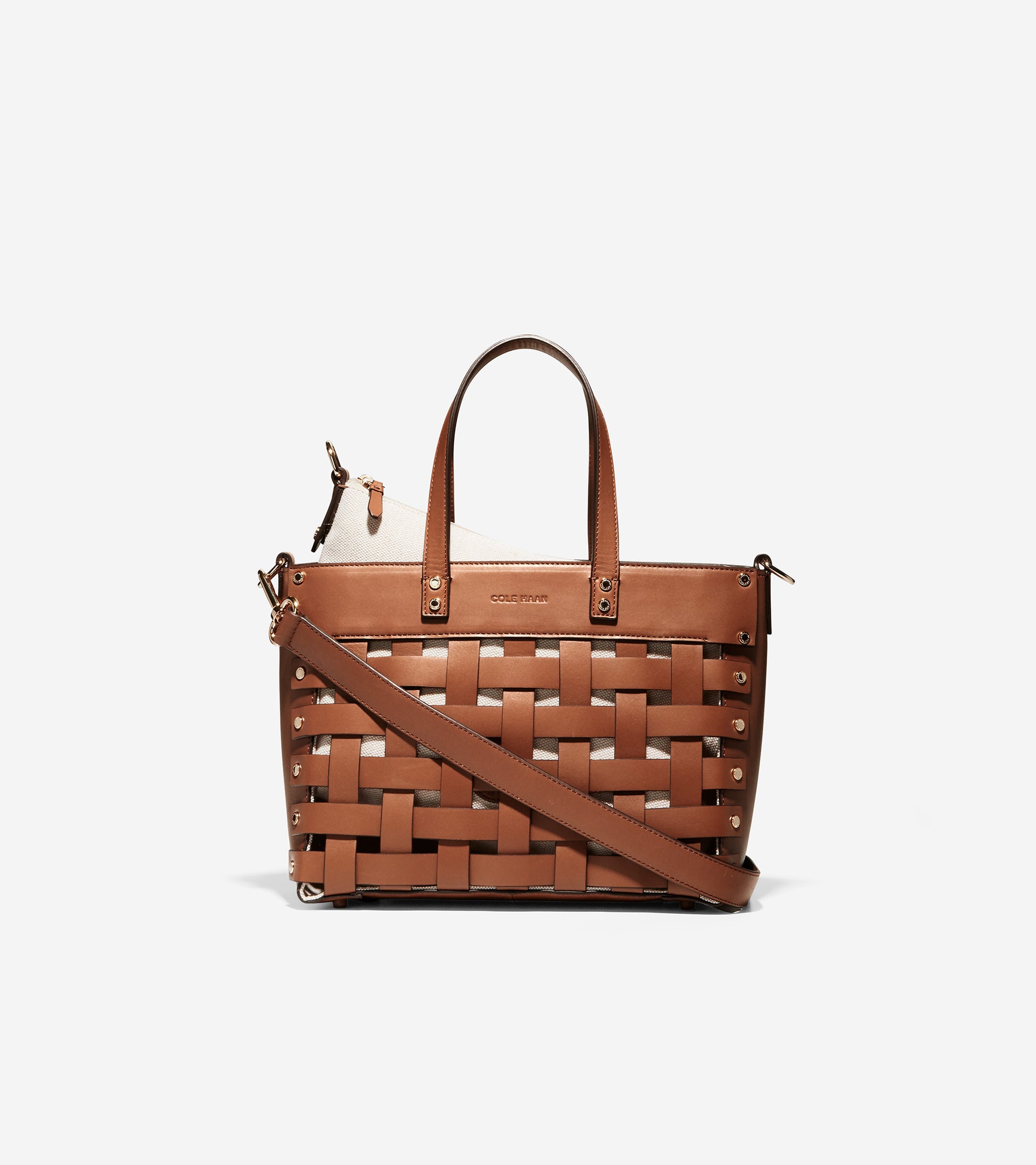 Leather Basket Tote Bag